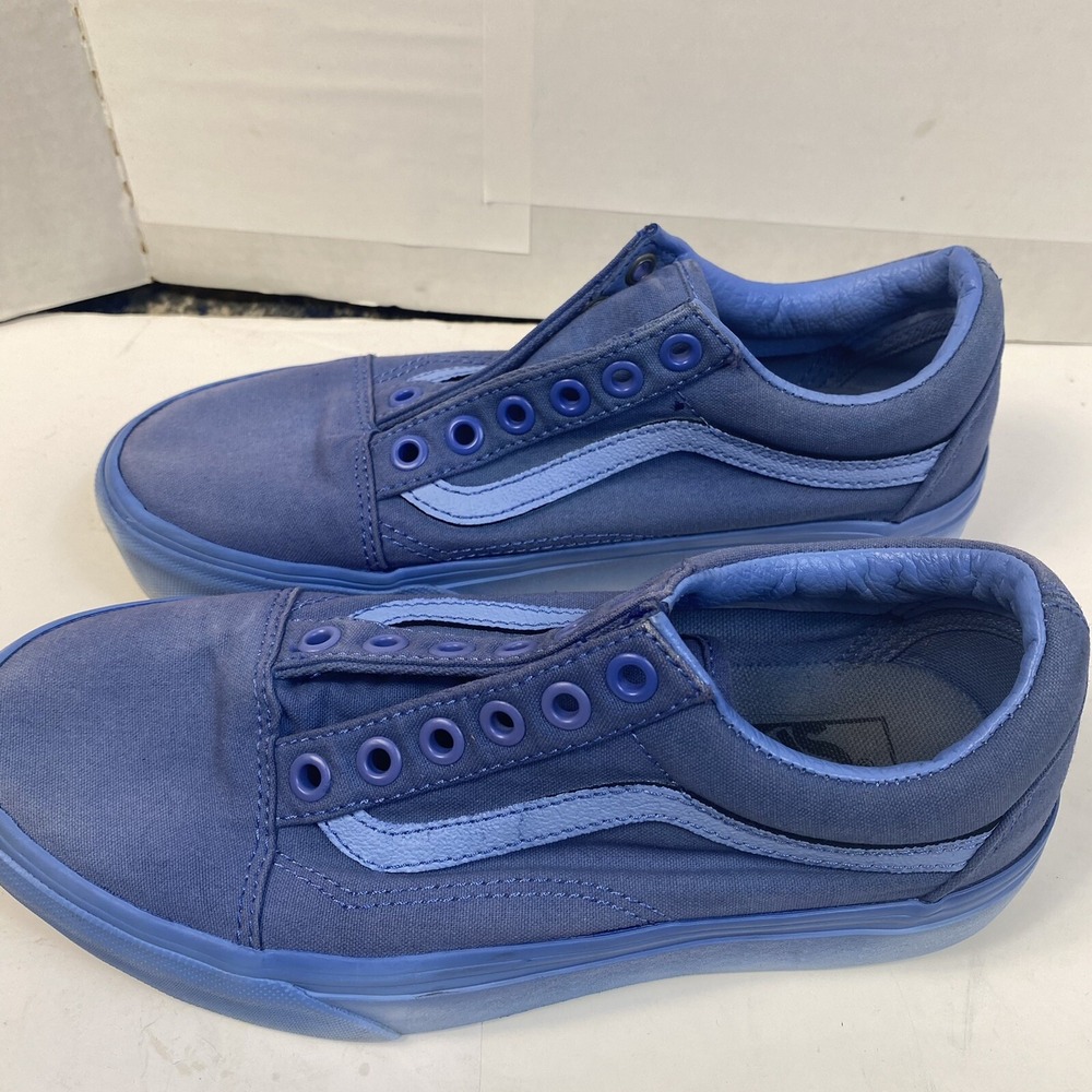 Vans Off The‎ Wall Canvas Shoes Mens 5 Womens 6 Blue On Blue Classic 721356